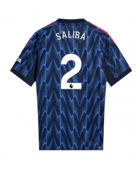 Billige Fotballdrakt Arsenal William Saliba #2 Replika Bortedrakt 2025-26 Kortermet